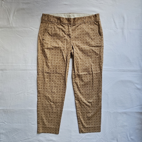 J. Crew Pants - J. Crew City Fit Stretch Abstract Pattern Office Chino Slim Fit Trousers Size 6